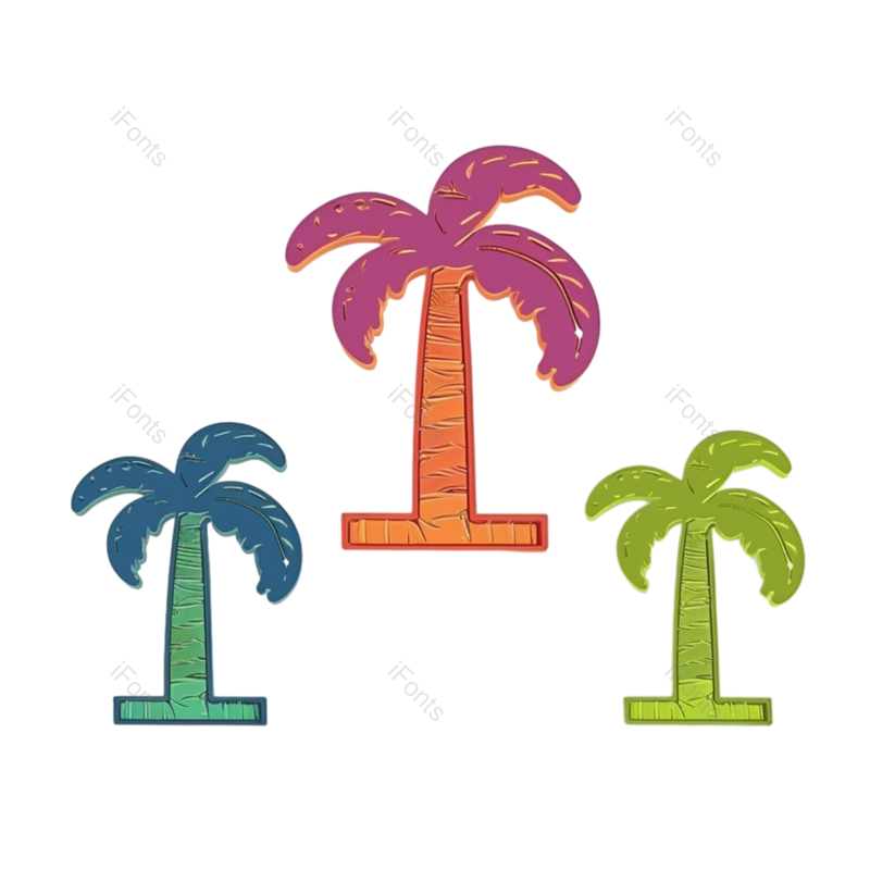 元素图片,夏天元素,贴纸PNG,椰子树免抠素材